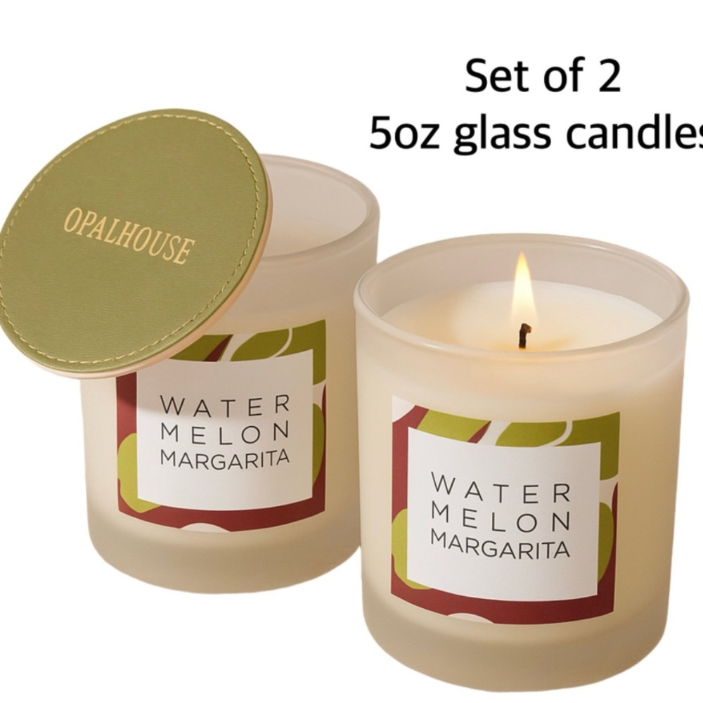 Set of 2 Opalhouse Watermelon Margarita 5oz glass candle- New